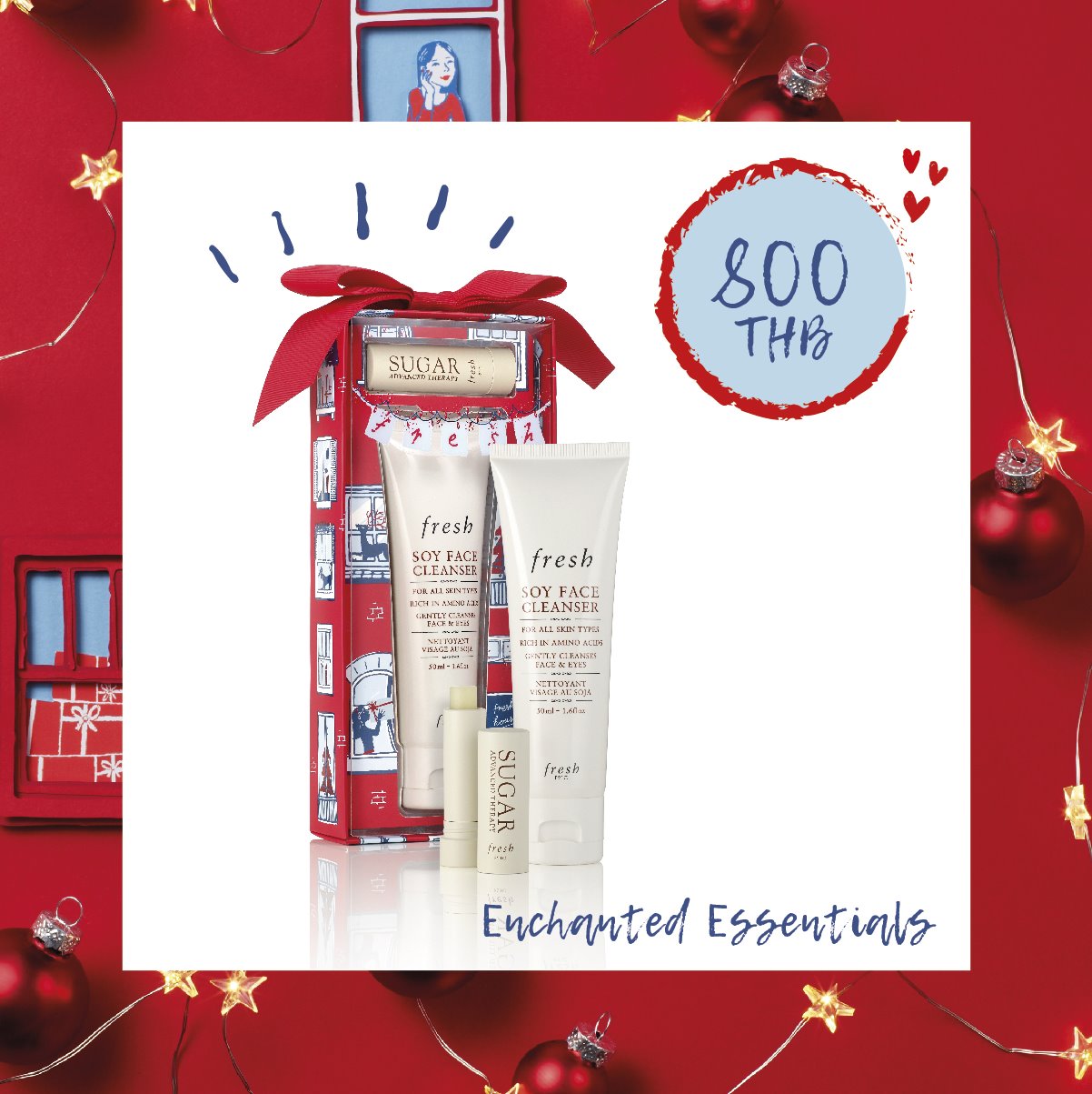 Fresh Enchanted Essentials Gift Set (Limited Edition) 2 pcs.  เผยผิวเนียนนุ่มสะอาดหมดจดและริมฝีปากชุ่มชื้นด้วยเซ็ตดูโอ้ที่รวมผลิตภัณฑ์ขายดีของเราเข้าด้วยกัน